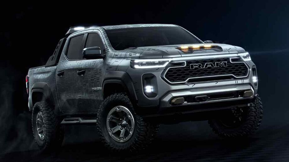 Protótipo da nova Ram Dakota Nightfall antecipa visual e soluções off-road da picape média que será lançada no Brasil em 2026