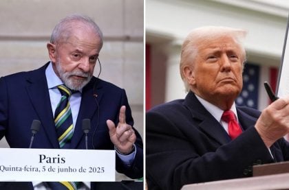O presidente Luiz Inácio Lula da Silva e o ex-presidente dos EUA Donald Trump