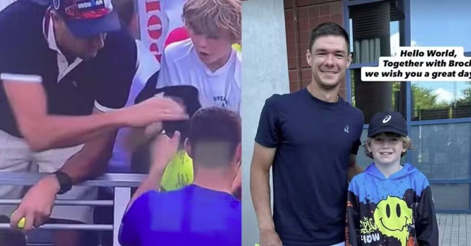 Kamil Majchrzak reencontra criança que teve boné 'roubado' no US Open.