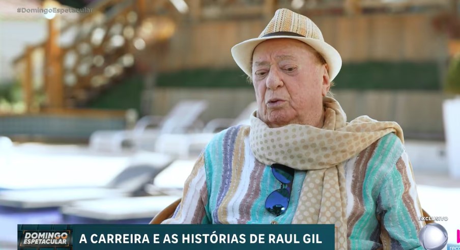 Raul Gil durante entrevista ao 'Domingo Espetacular', da Record, exibida em 24 de agosto de 2025