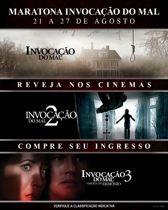 Cinemark Shopping Campo Grande exibe maratona da trilogia Invocação do Mal antes da estreia do quarto filme