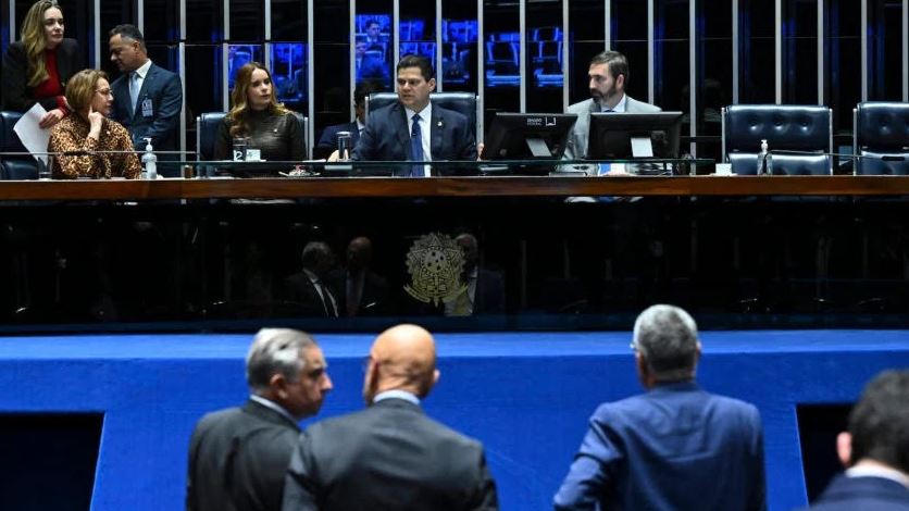 Plenário do Senado durante votação de indicações feitas pelo presidente Luiz Inácio Lula da Silva para tribunais, conselhos e agências.