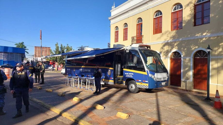 Base móvel da Guarda Civil atua por 30 dias no centro de Campo Grande com ações integradas para reforçar a segurança