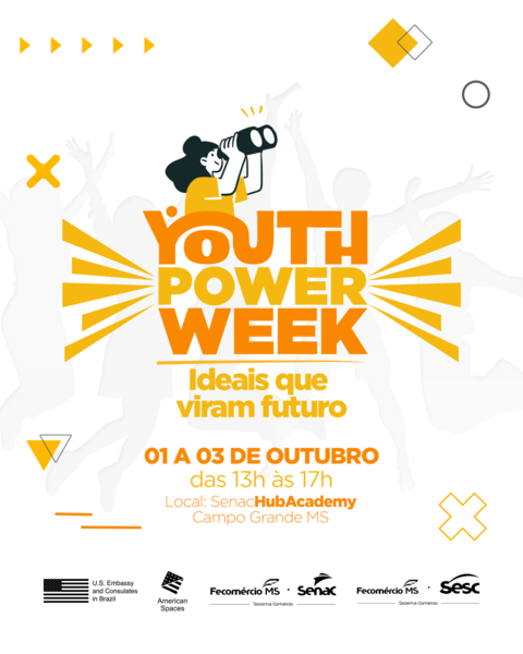 Jovens entre 13 e 22 anos participam de evento com oficinas de liderança, criatividade e inovação no Senac Hub Academy.