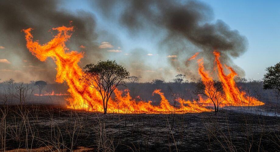 Incêndio atinge áreas próximas ao Parque Nacional da Serra da Bodoquena e destrói vegetação nativa, levantando preocupação sobre impactos ao turismo ecológico em Mato Grosso do Sul.