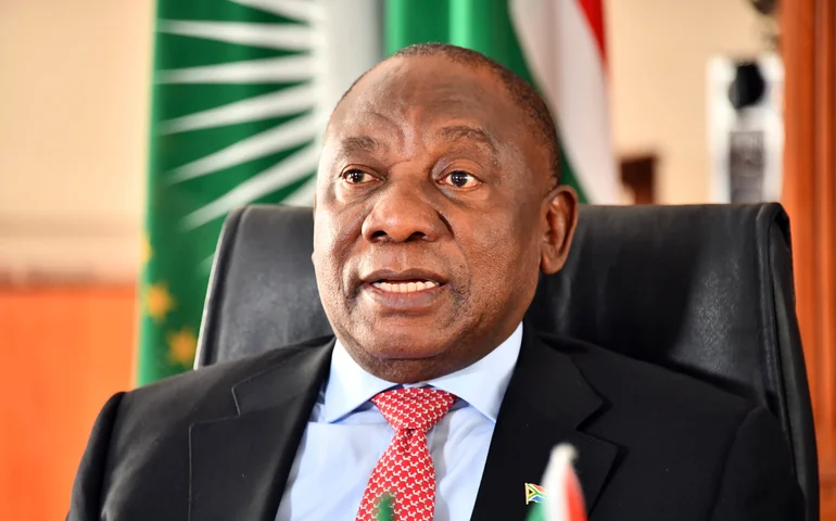 O presidente da África do Sul, Cyril Ramaphosa.