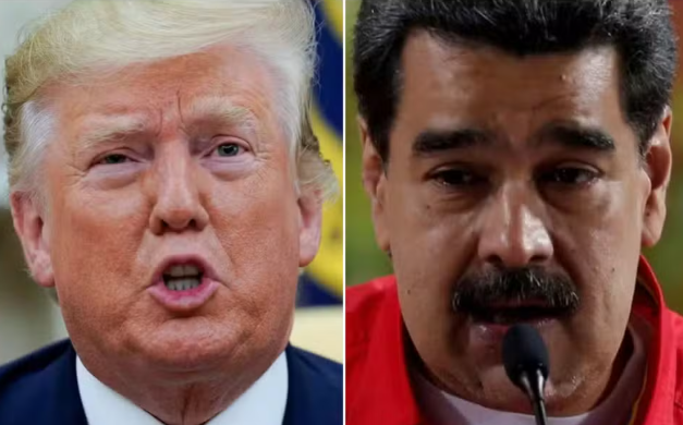 Donald Trump, presidente dos EUA, e Nicolás Maduro, líder do chavismo na Venezuela