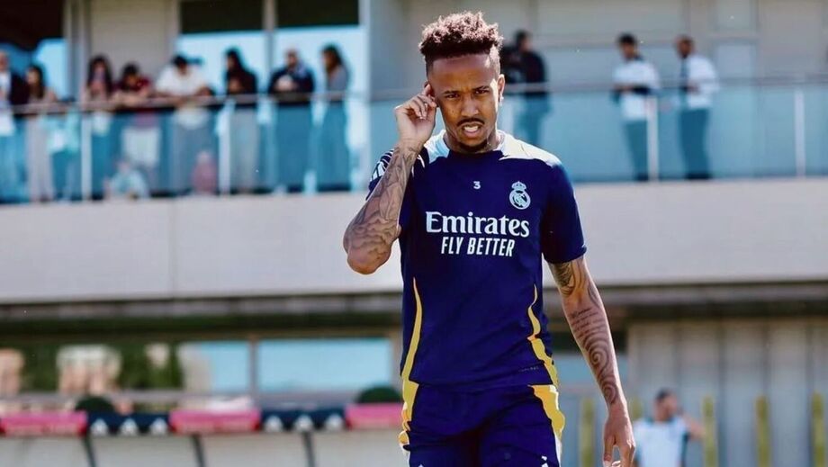 Éder Militão durante treino do Real Madrid em agosto deste ano