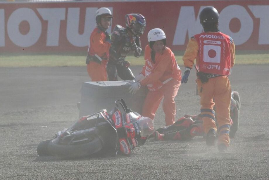 Jorge Martín sofreu uma queda na corrida sprint do GP do Japão