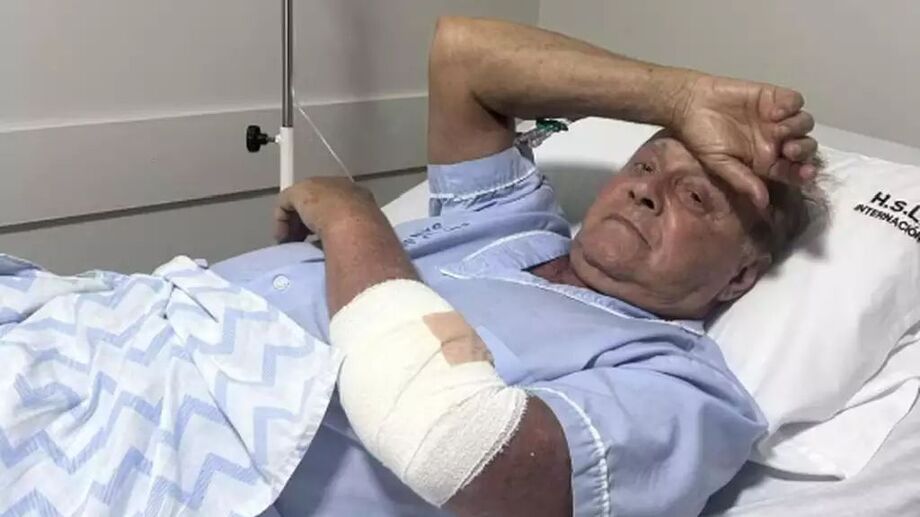David Cardoso durante internação no Hospital San Lucas, em Pedro Juan Caballero, após complicações de chikungunya