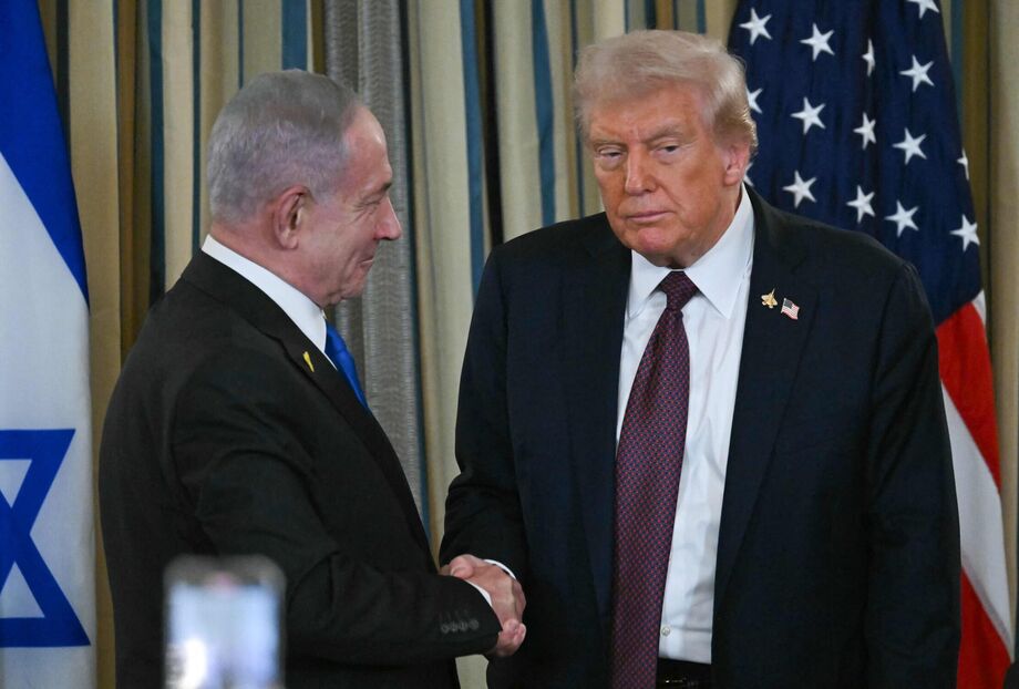 O presidente dos Estados Unidos, Donald Trump, recebe na Casa Branca o primeiro-ministro de Israel, Benjamin Netanyahu.