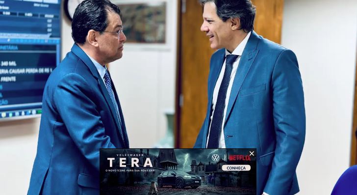 O senador Eduardo Braga (MDB-AM) e o ministro da Fazenda, Fernando Haddad.
