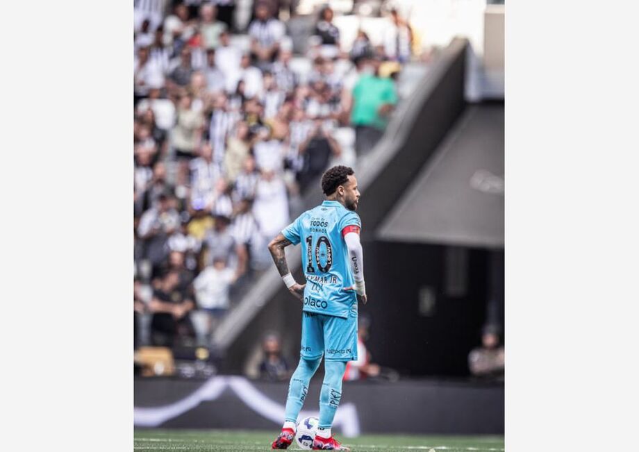 Neymar na Arena MRV, durante embate com o Atlético-MG.