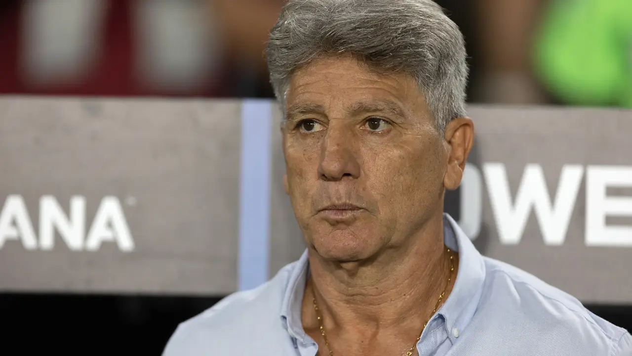 O técnico Renato Gaúcho durante partida entre Fluminense e Lanús pela Copa Sul-Americana