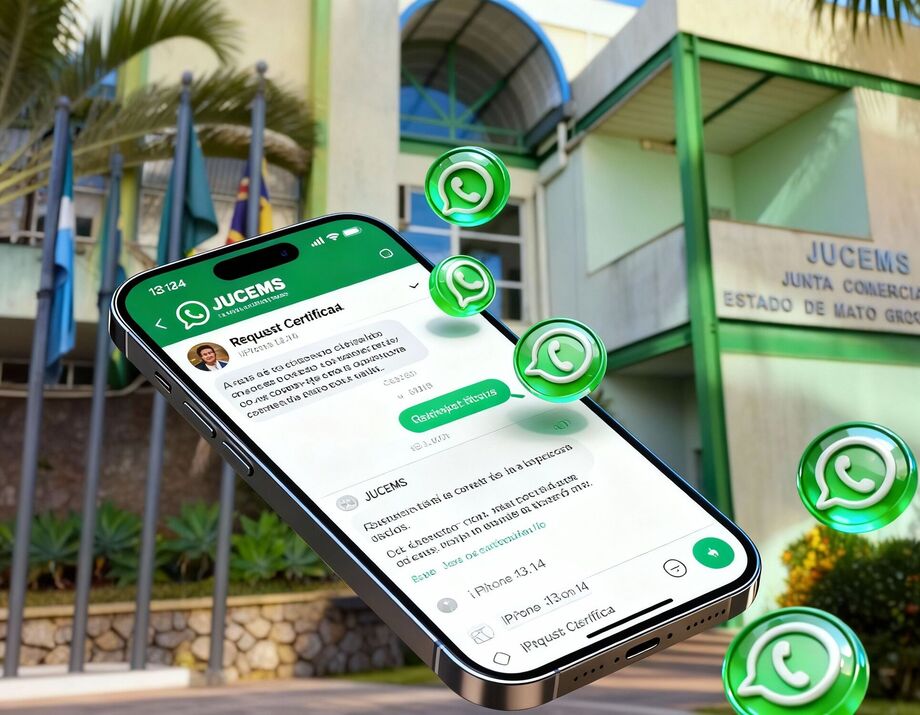 Junta Comercial de Mato Grosso do Sul lança serviço via WhatsApp para emissão de certidões simplificadas e atendimento digitalizado.