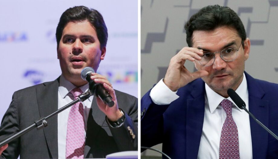 Os ministros dos Esportes, André Fufuca (PP), e do Turismo, Celso Sabino (União)