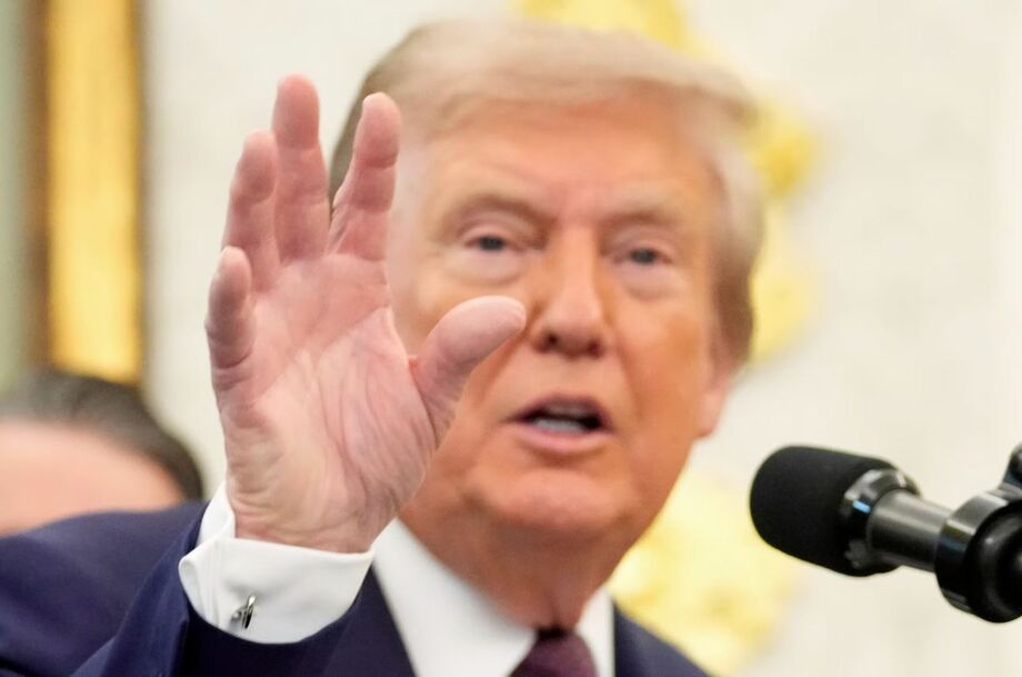 Imagem mostra presidente dos EUA, Donald Trump, durante um evento na Casa Branca.