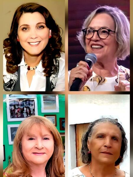 Acadêmicas Lucilene Machado, Maria Adélia Menegazzo, Sylvia Cesco e Lenilde Ramos