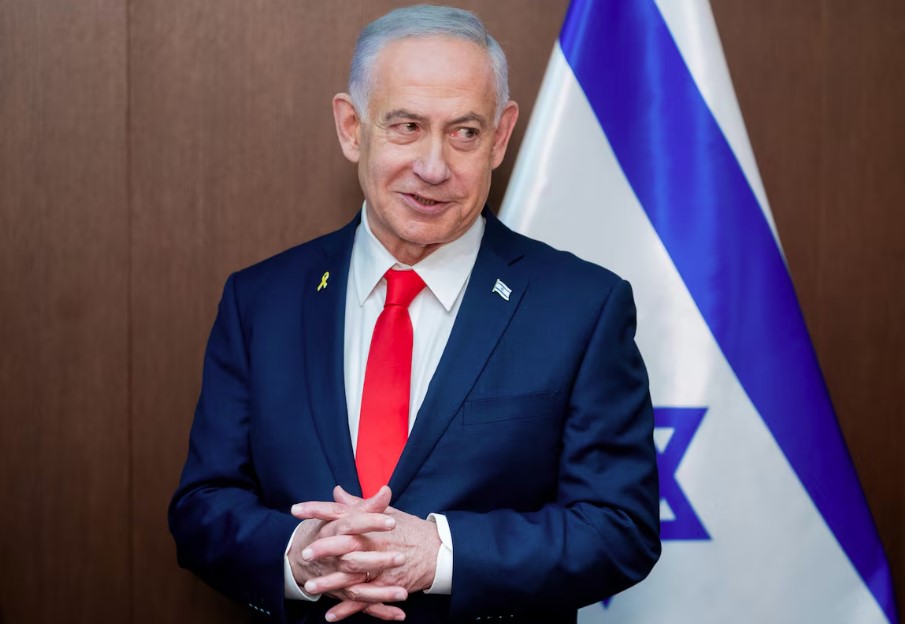Benjamin Netanyahu durante reunião com vice-presidente dos EUA, J.D. Vance, no dia 22 de outubro.