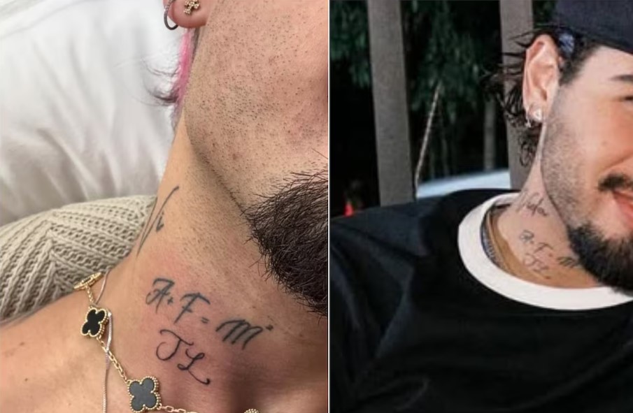 Cantor adaptou o apelido de Virginia, Vi, tatuado no pescoço, para vida.