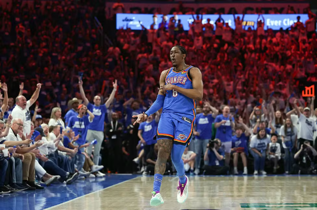 Jalen Williams vibra com a vitória do Oklahoma City Thunder