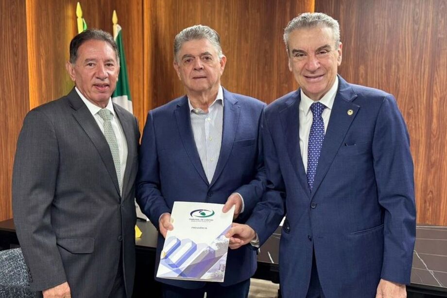 Conselheiro Marcio Monteiro entrega parecer prévio favorável ao presidente da Assembleia, deputado Gerson Claro