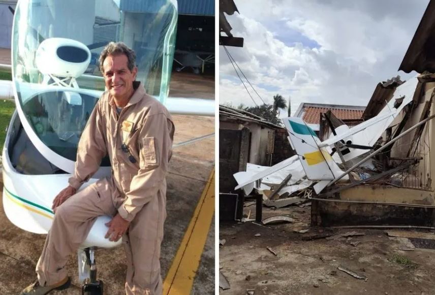 Professor Maurício Braga, piloto do avião que caiu em Goiânia, sofreu apenas ferimentos leves