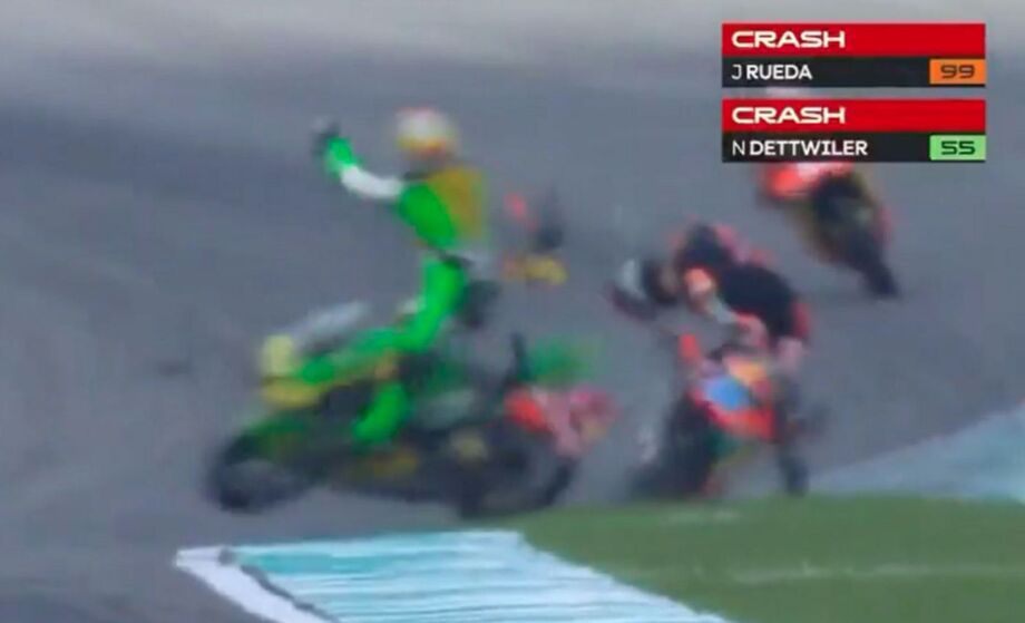 Noah Dettwiler sofre grave acidente na Moto3 e é internado após múltiplas paradas cardíacas e fratura exposta.