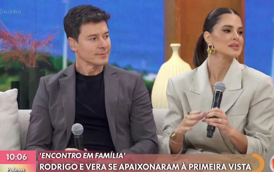 Vera Viel e Rodrigo Faro se emocionam no 'Encontro'