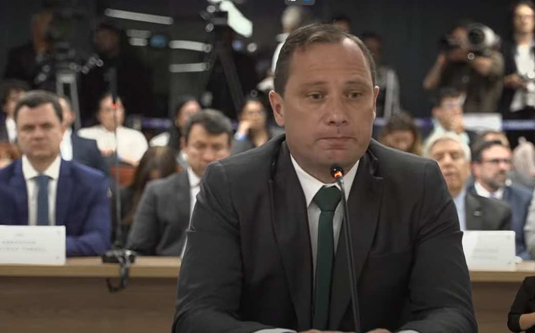 O tenente-coronel Mauro Cid em depoimento ao STF