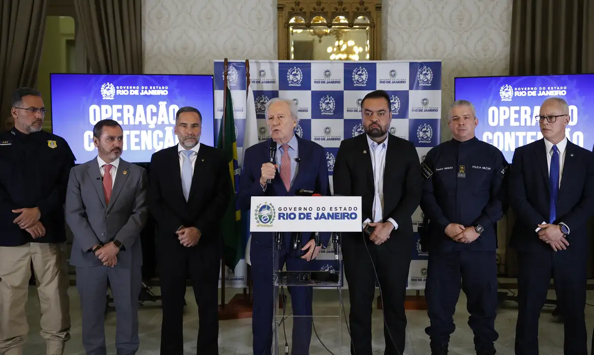 O ministro da Justiça e da Segurança Pública, Ricardo Lewandowski, e o governador do Rio de Janeiro, Claudio Castro,