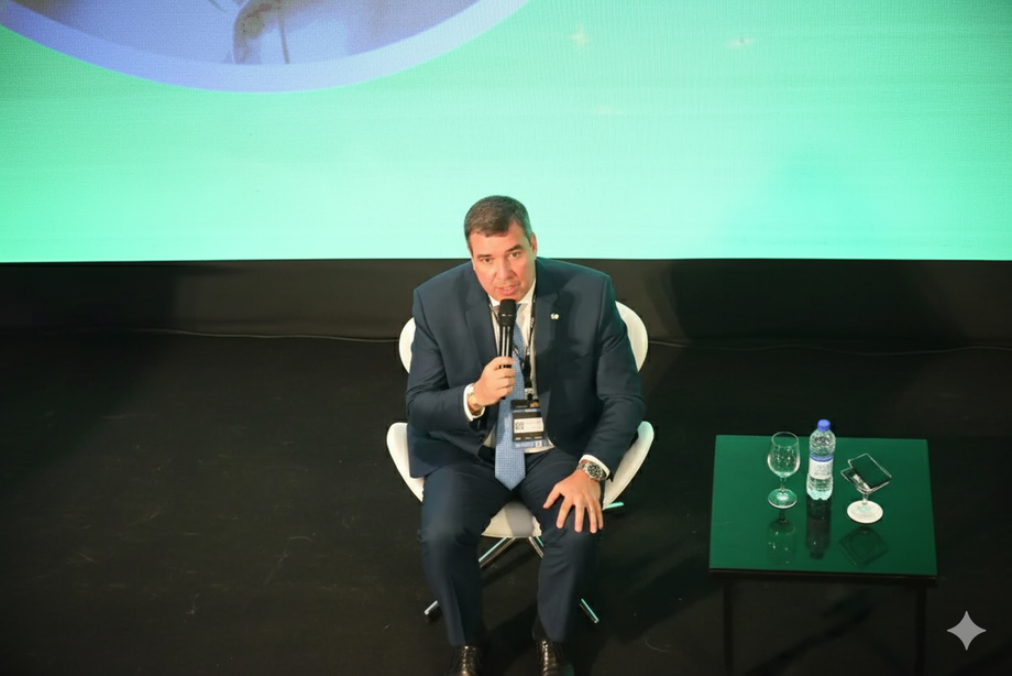 Governador Eduardo Riedel (PP) durante o Fórum de Segurança Pública - Elo Brasil SP, realizada no sábado (25) em São Paulo