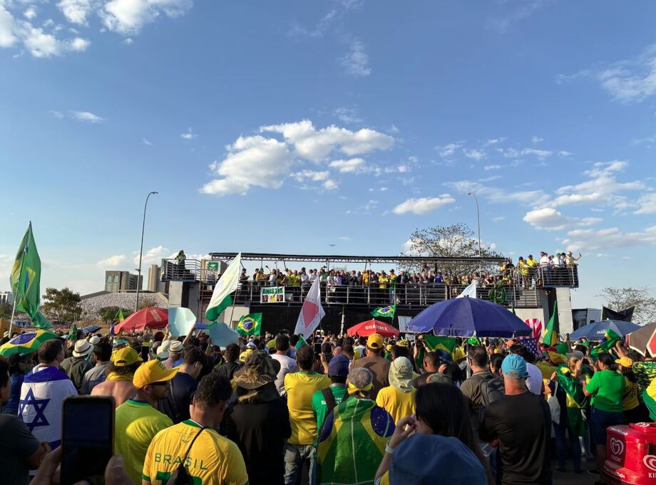 Protesto de bolsonaristas na Esplanada dos Ministérios.