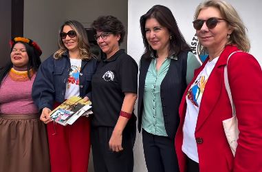Janja, Simone Tebet e Sônia Guajajara participaram de visita ao Instituto Tamanduá, que antecedeu oficina do projeto Vozes dos Biomas