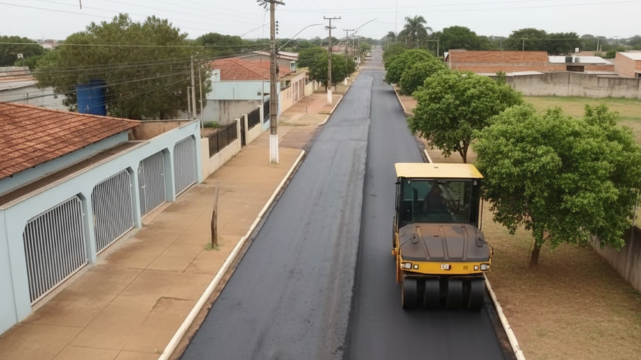 Imagem ilustrativa de recapeamento urbano. Obra semelhante será realizada na Rua Senador Filinto Müller, em Ribas do Rio Pardo.
