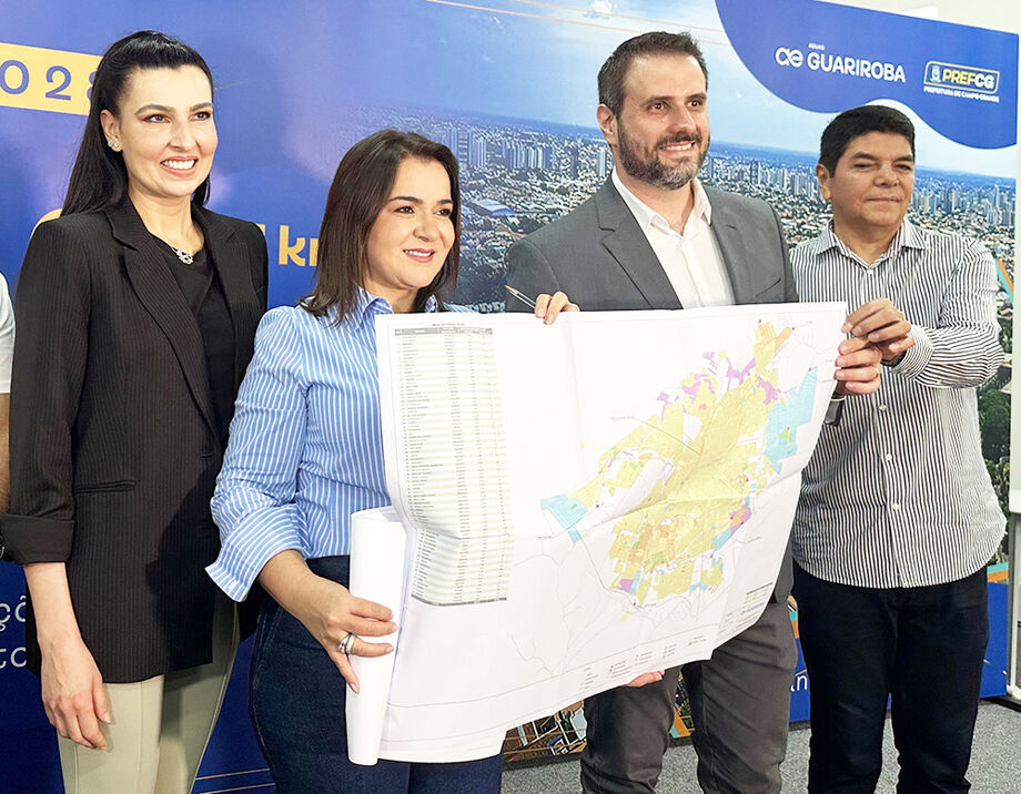 Prefeita Adriane Lopes e representantes da Águas Guariroba oficializam nova etapa do saneamento com investimento de R$ 750 milhões até 2028