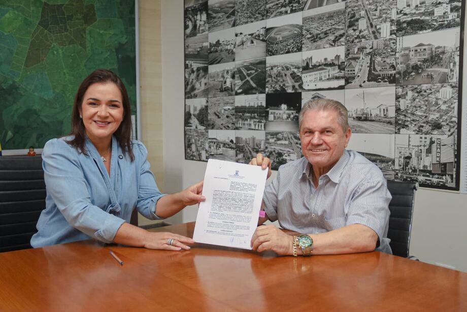 A prefeita Adriane Lopes e o empresário Humberto Calderan