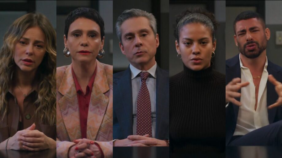 'Vale Tudo': Heleninha, Celina, Marco Aurélio, Fátima e César são suspeitos de matar Odete Roitman.