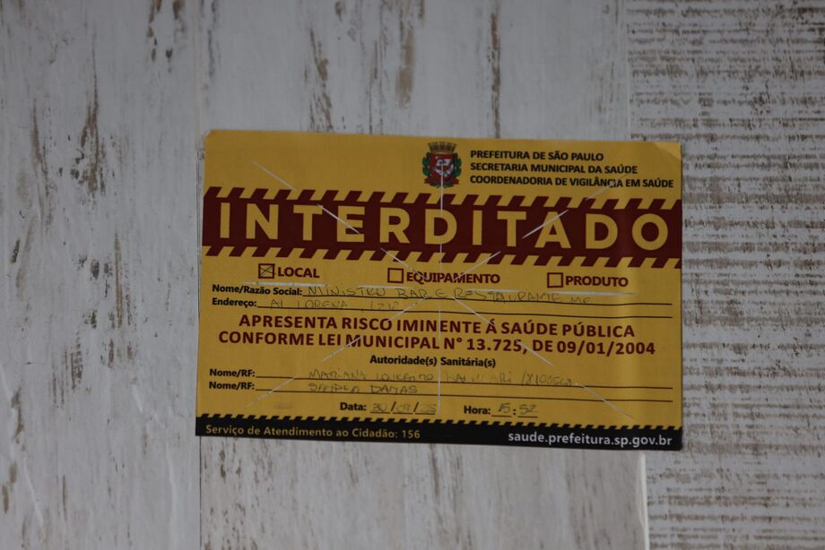 TQ São Paulo 30.09.2025 Metrópole Bar Ministrão onde clientes tomaram bebidas adulteradas é fechado.