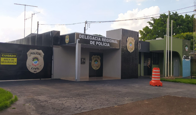 O prédio que abriga a 1ª Delegacia de Polícia Civil e a Delegacia Regional de Fátima do Sul.