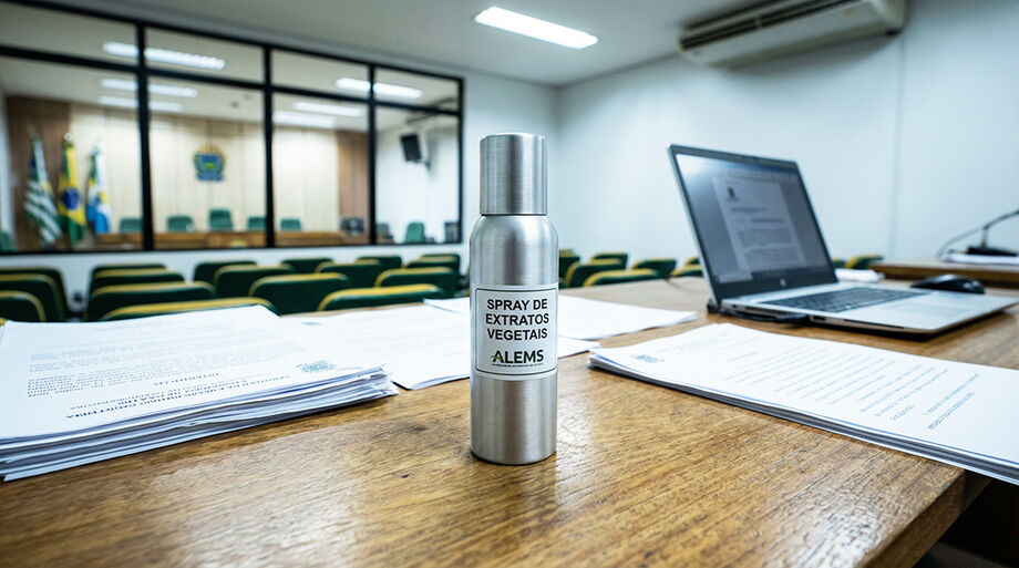 Imagem ilustrativa de um spray. Projeto 315/2025 pretende liberar uso de spray de defesa por mulheres em Mato Grosso do Sul