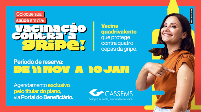 Campanha da Cassems oferece vacina contra gripe com agendamento online até janeiro