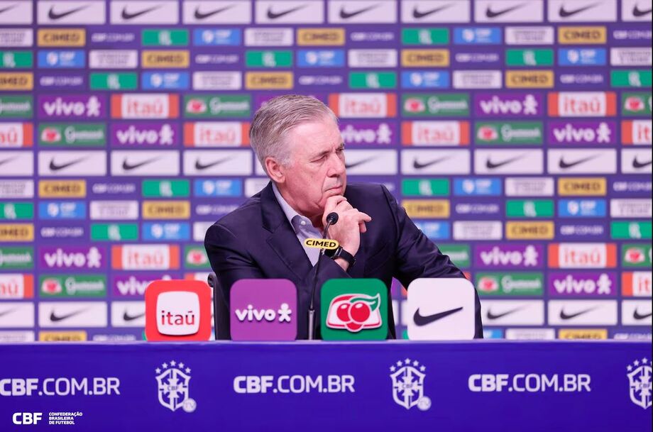 Carlo Ancelotti faz sua quinta convocação no comando da seleção brasileira