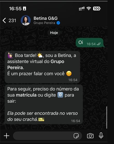 Assistente virtual Betina completa 5 anos no Grupo Pereira com mais de 260 milhões de interações e apoio a 22 mil colaboradores.