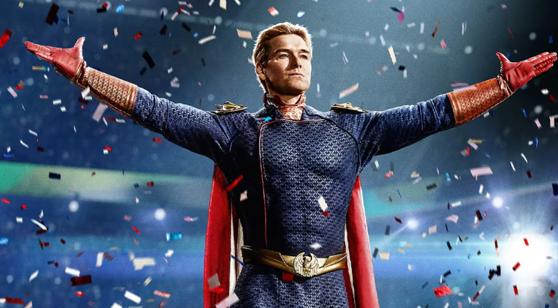 Capitão Pátria, interpretado por Antony Starr, é uma versão anabolizada de Donald Trump com poderes do Superman em The Boys