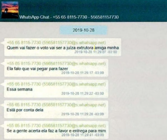 Prints de mensagens são destacados em relatório da PF.