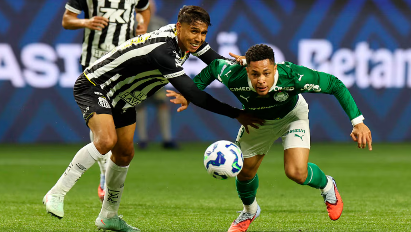 Santos voltou para a zona de rebaixamento após a derrota para o Palmeiras.