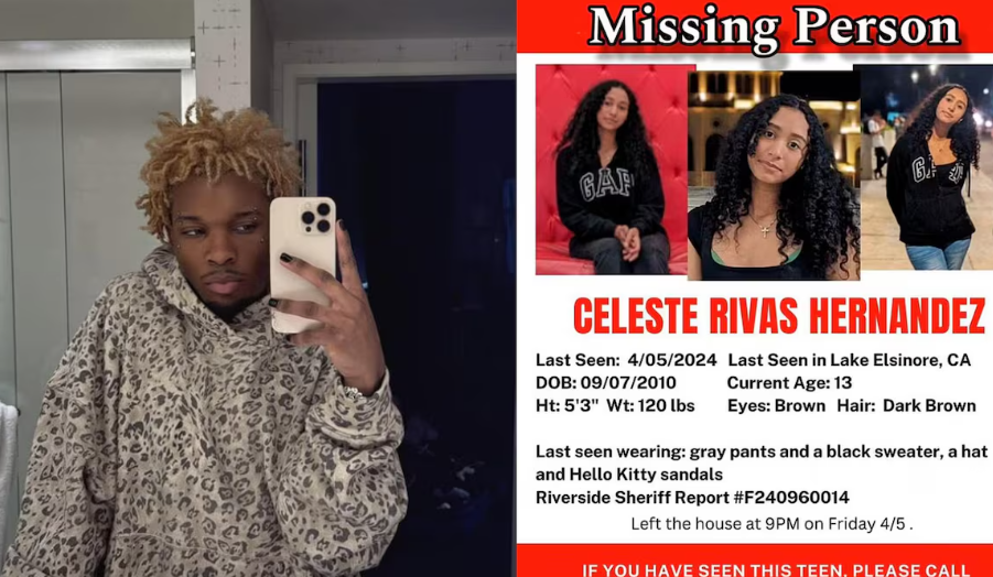 O corpo de Celeste Rivas, de apenas 15 anos, estava dentro do veículo Tesla, registrado no nome do cantor