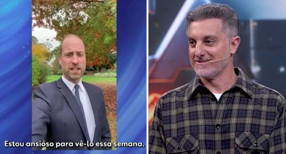 Príncipe William em vídeo exibido no 'Domingão Com Huck' de hoje, 2 de novembro