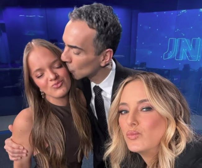 Ticiane Pinheiro ao lado de César Tralli e Rafa Justus